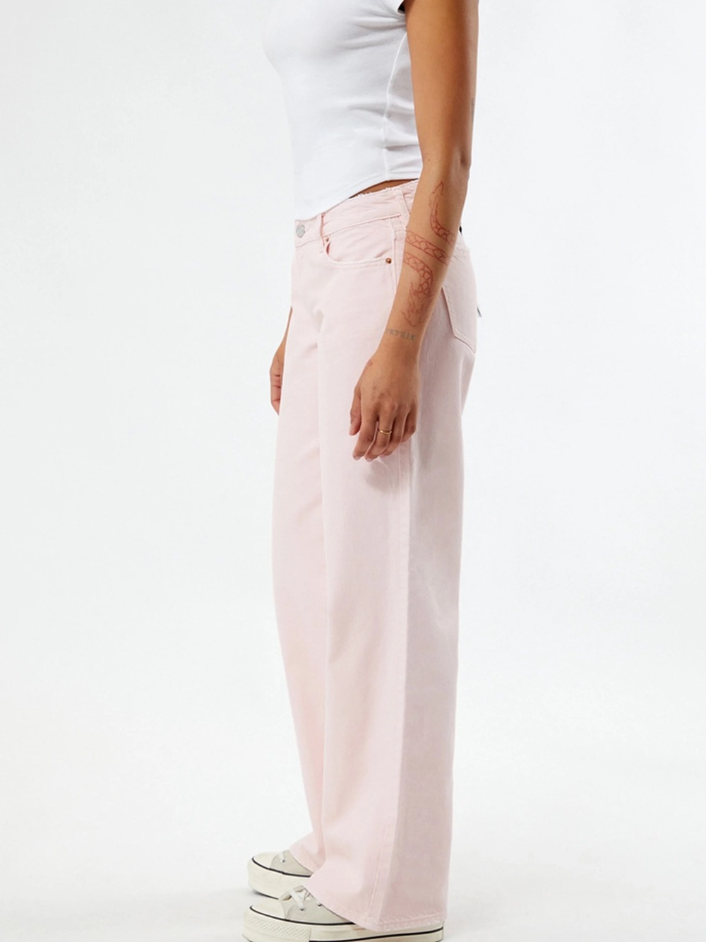 PacSun NWT $56 Women's Light Pink Low Rise Wide Leg Size 23 - Picture 8 of 9